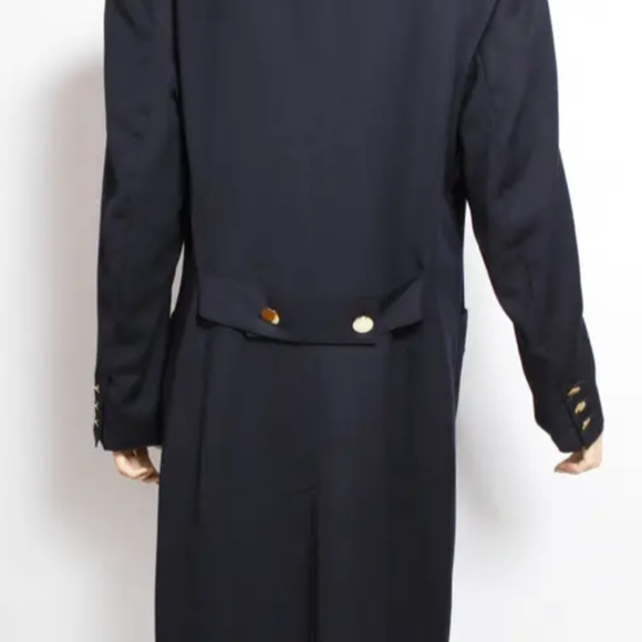Louis Feraud Womens Double-Breasted Wool Coat Midnight Blue Size 12 - Picture 7 of 10